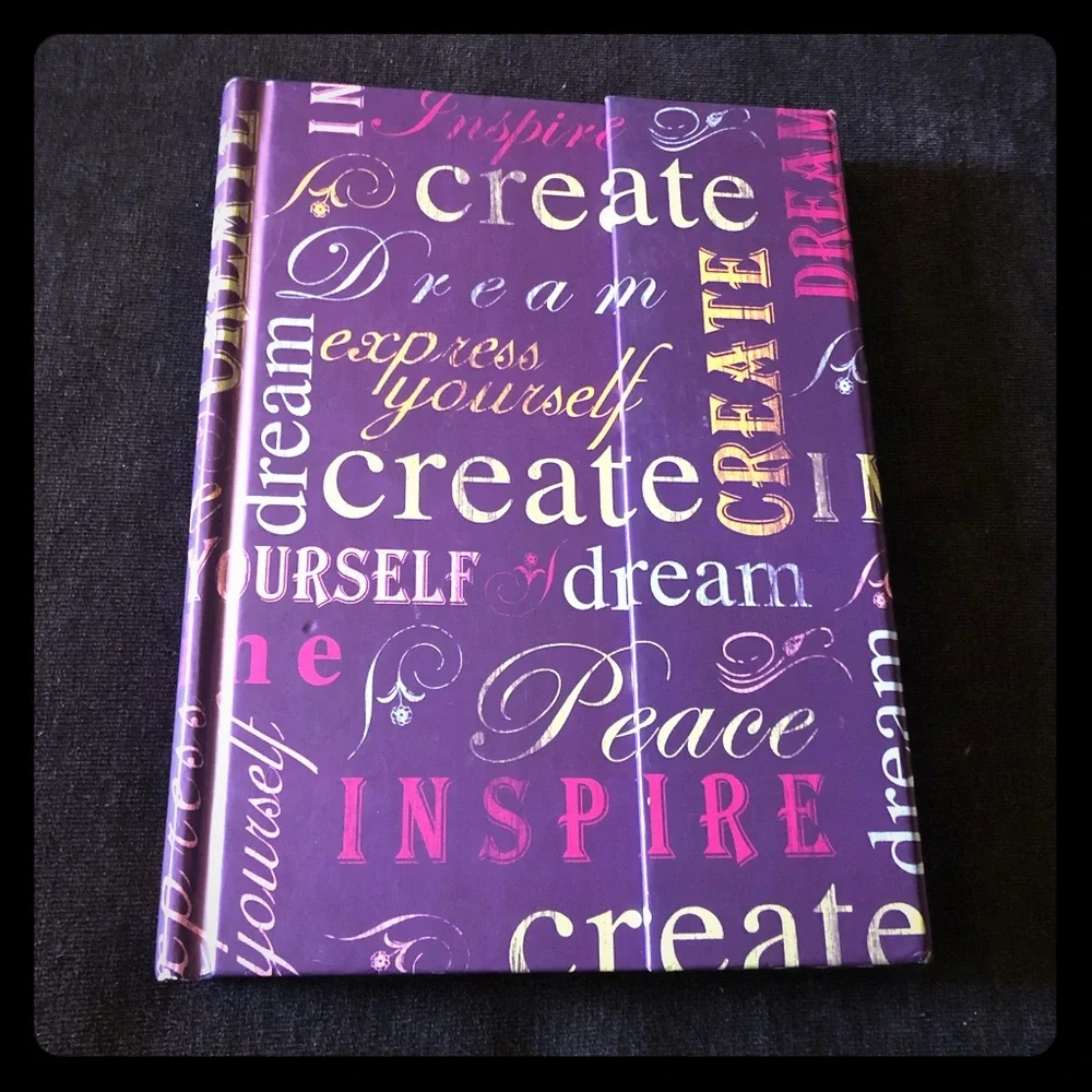 Inspirational Purple Hardcover Journal Blank Lined Notebook Dream Create Inspire